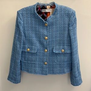 Zara Blue tweed jacket
